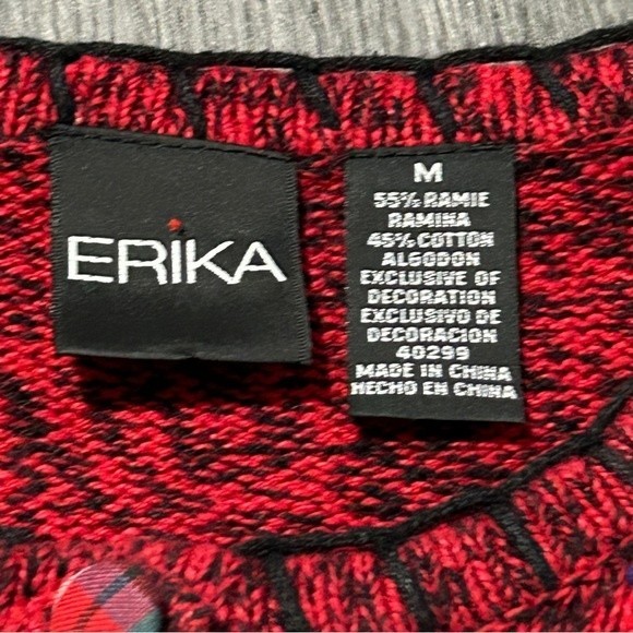 Vintage Red Embroidered Festive Holiday Cardigan Sz M Ugly Christmas Sweater - Picture 6 of 9